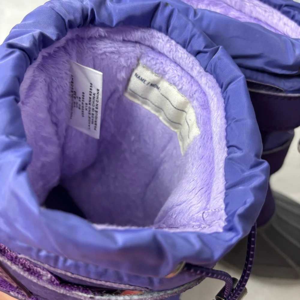Lands' End Purple‎ and Gray Kids Snow Boots Size 4M